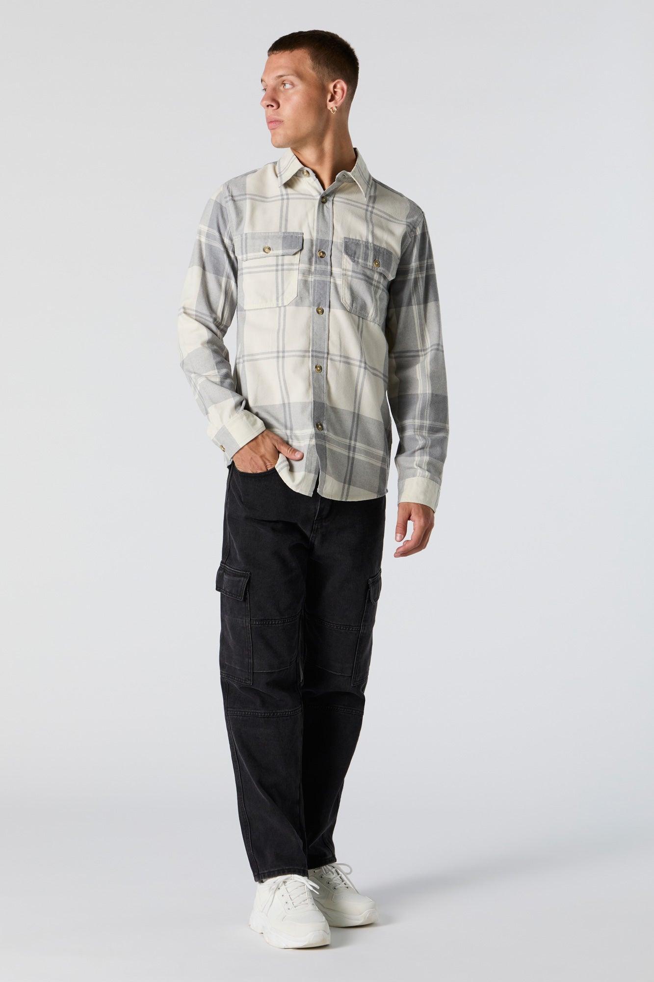 Plaid Button-Up Top Male Product Image