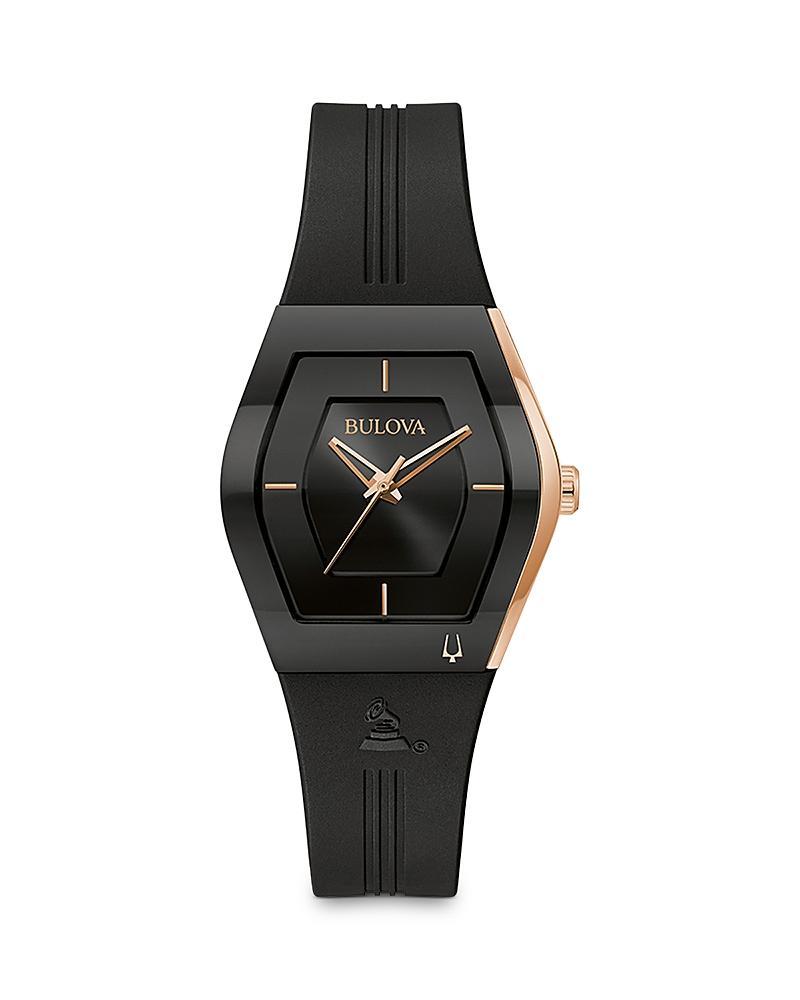 Bulova Womens Latin Grammys Gemini Special Edition Quartz Analog Black Silicone Strap Watch Product Image