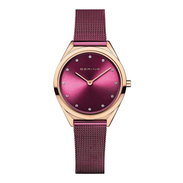 BERING Womens Solar Purple Milanese Bracelet Solar Watch Product Image