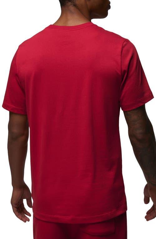 NIKE Jordan Embroidered Crewneck T-shirt In Gym Red/black/black Product Image