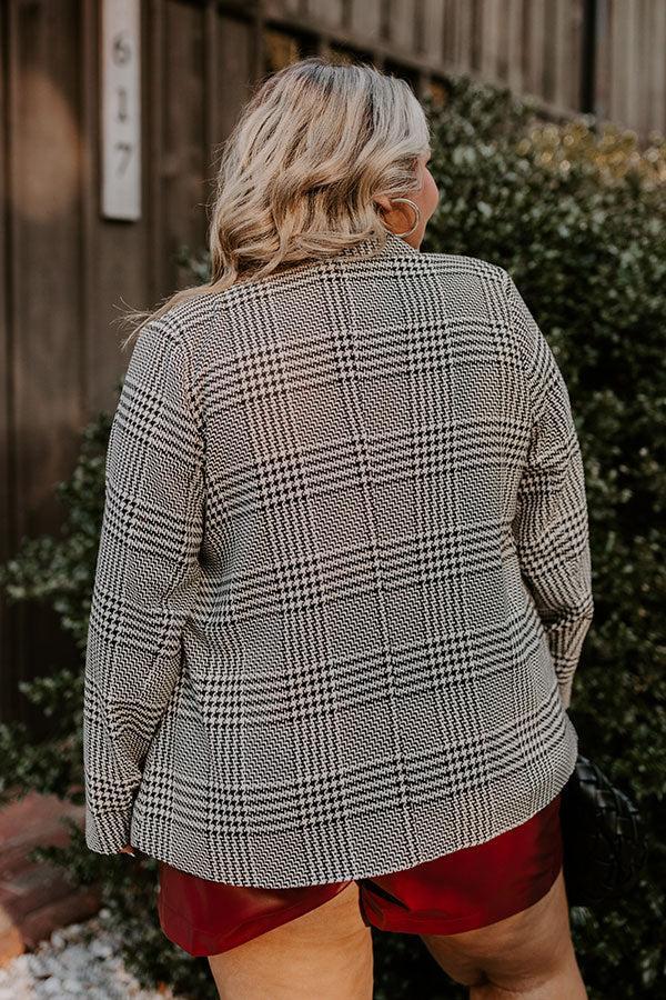 Dare To Dream Houndstooth Blazer Curves Product Image