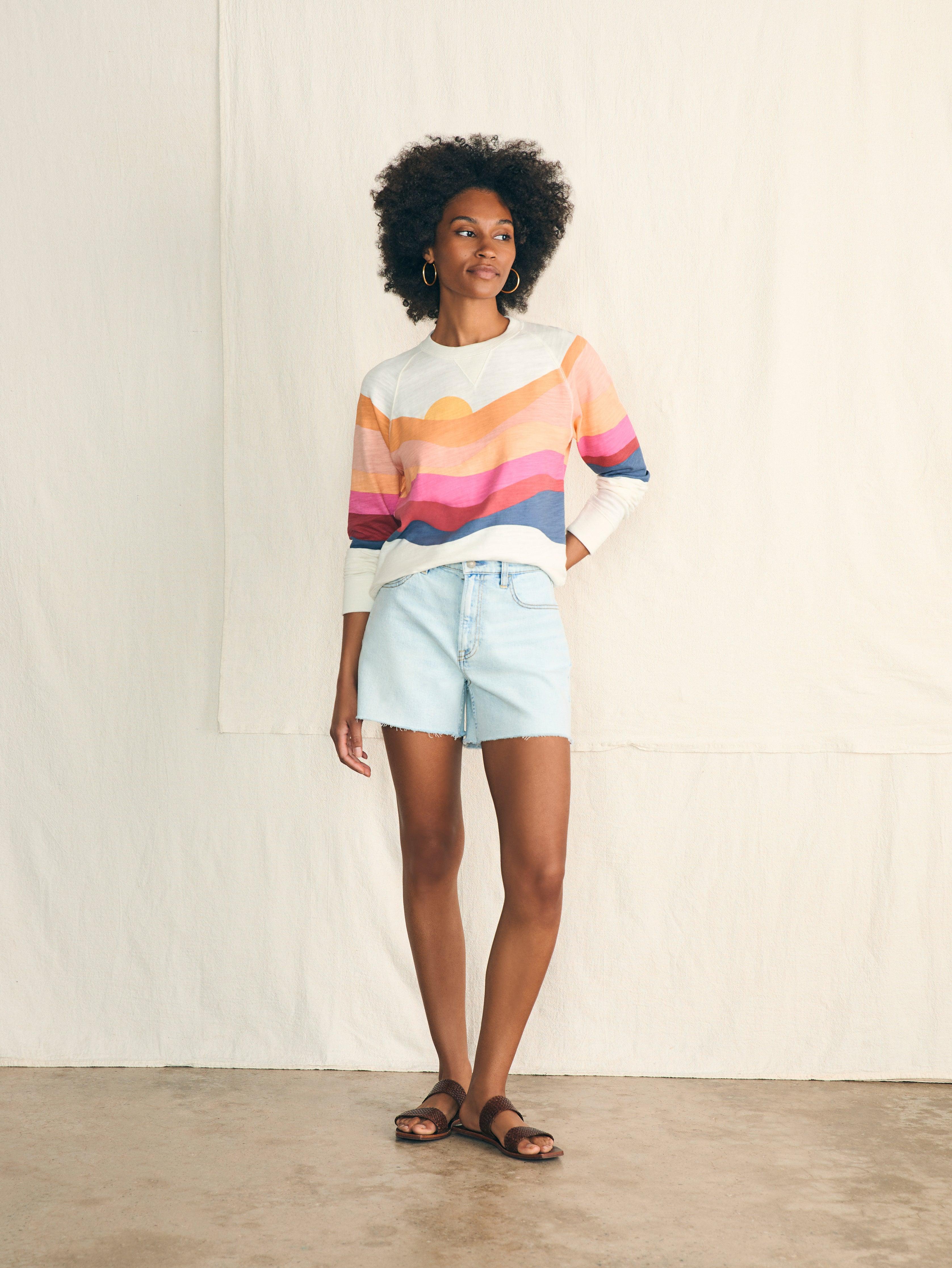 Sunwashed Slub Crewneck - Soleil Set Sail Female Product Image