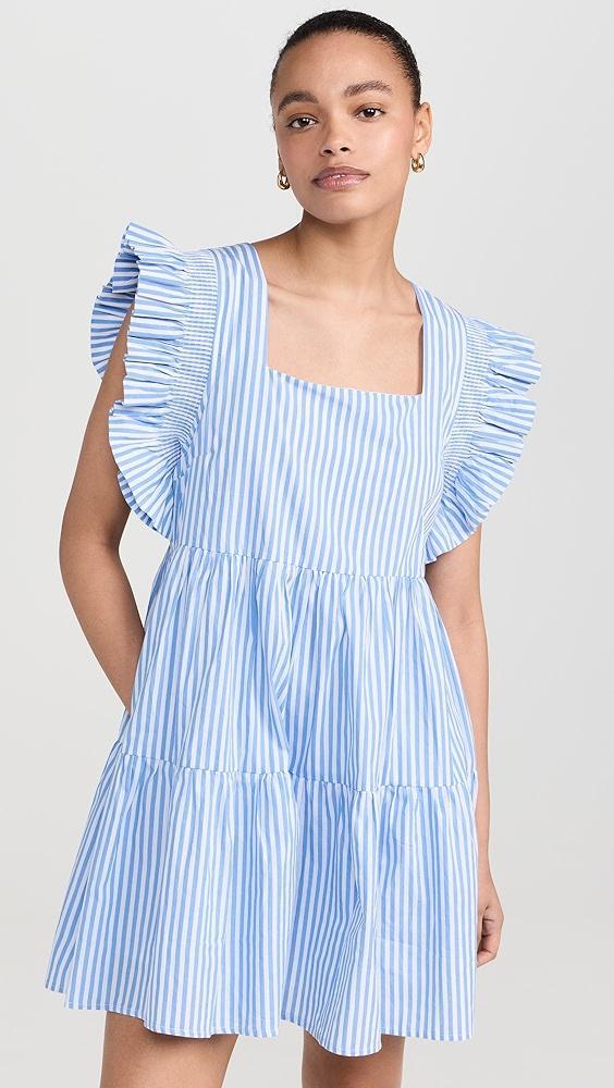 English Factory Stripe Square Neckline Mini Dress | Shopbop Product Image