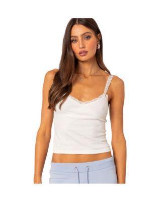 Edikted Womens Amilia Lace Trim Tank Top Product Image