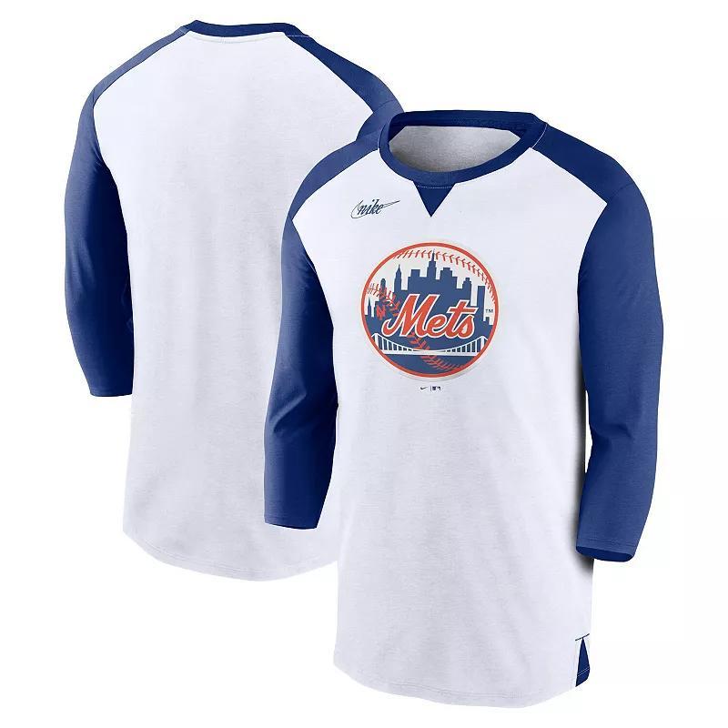 Mens Nike /Royal New York Mets Rewind 3/4-Sleeve T-Shirt Product Image