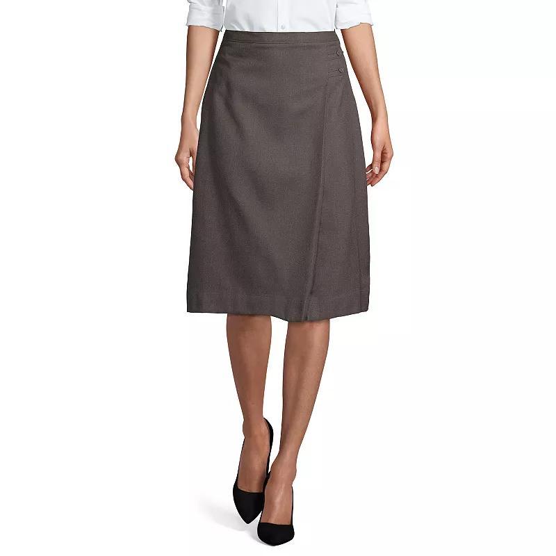 Womens Lands End Solid Below the Knee A-line Skirt Classic Blue Product Image