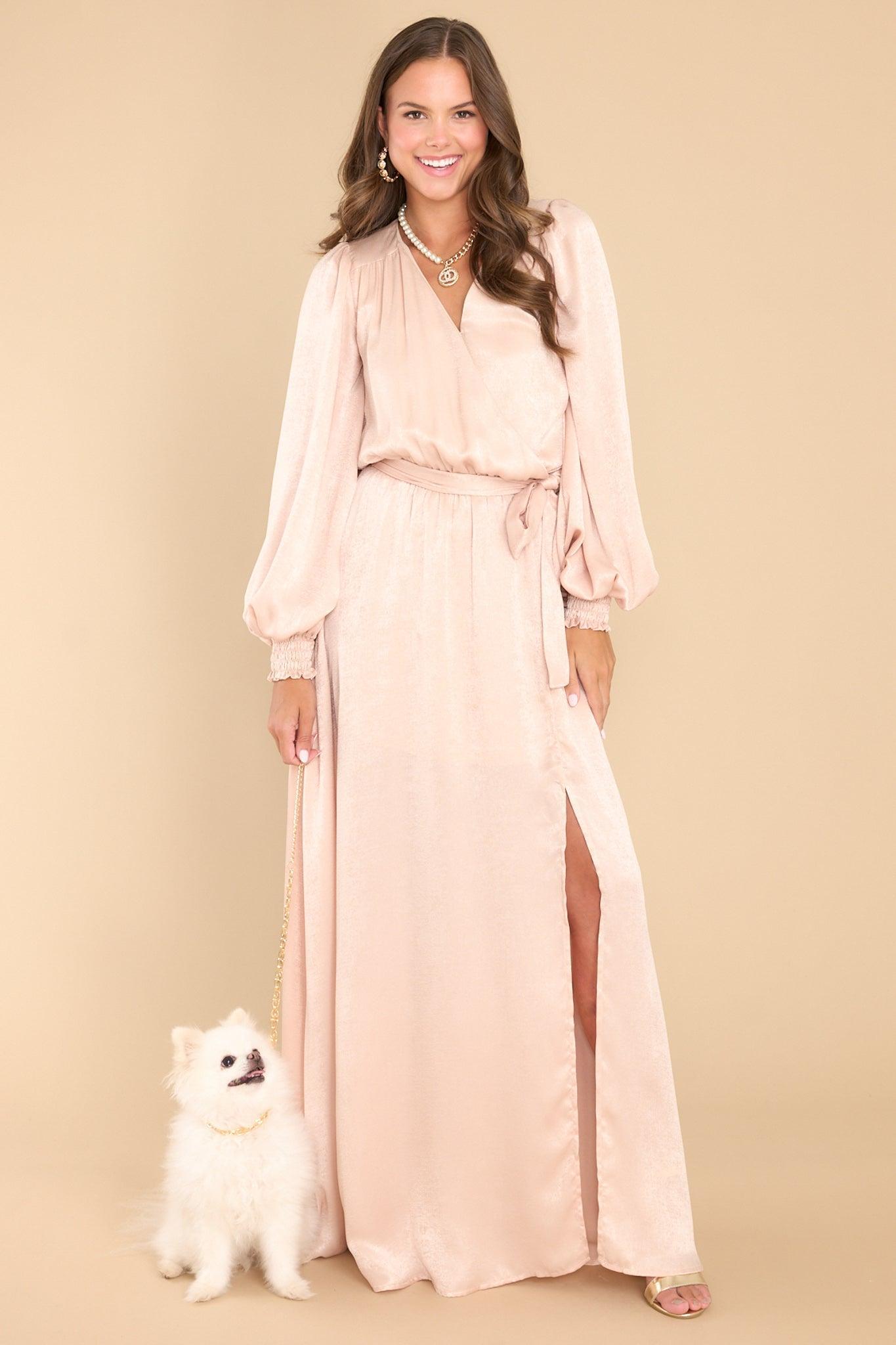 Aura Settle The Score Champagne Maxi Dress Product Image