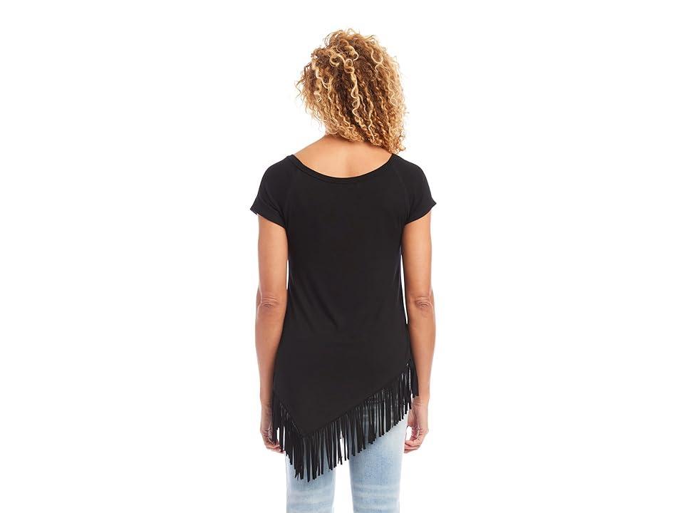 Karen Kane Angled Fringe Top Women's Clothing Product Image