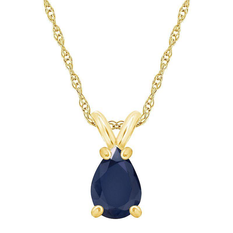 Celebration Gems 14k Gold Gemstone Pendant Necklace, Womens Blue Product Image