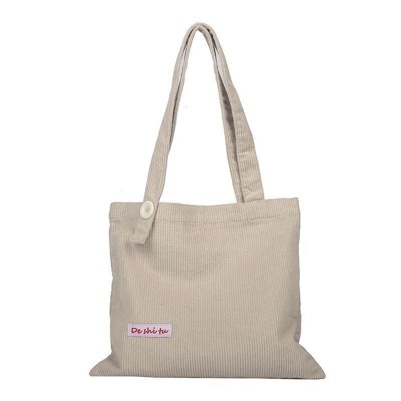 Plain Corduroy Tote Bag Product Image