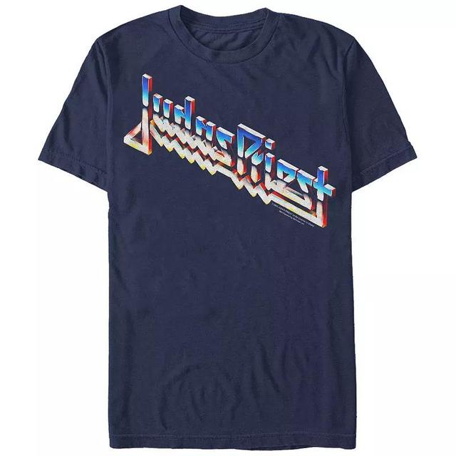 Mens Judas Priest Logo Graphic Tee Blue Product Image