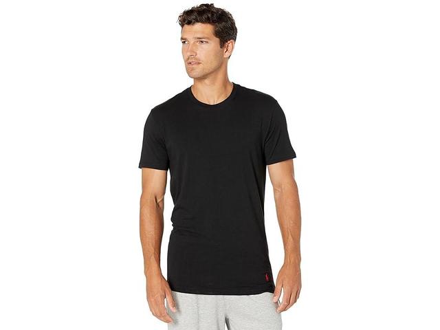 Polo Ralph Lauren 4D-Flex Lux Cotton Blend Short Sleeve Undershirt Crews 3-Pack (3 Polo Black) Men's T Shirt Product Image