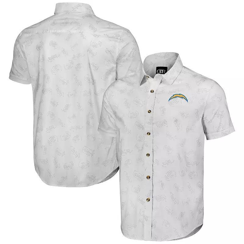 Mens Nfl x Darius Rucker Collection by Fanatics White Los Angeles Chargers Woven Short Sleeve Button Up Shirt Product Image