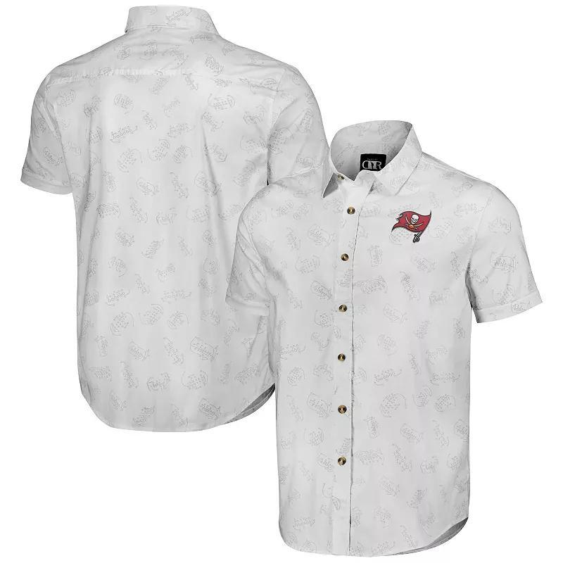 Mens NFL x Darius Rucker Collection by Fanatics White Tampa Bay Buccaneers Woven Short Sleeve Button Up Shirt Product Image