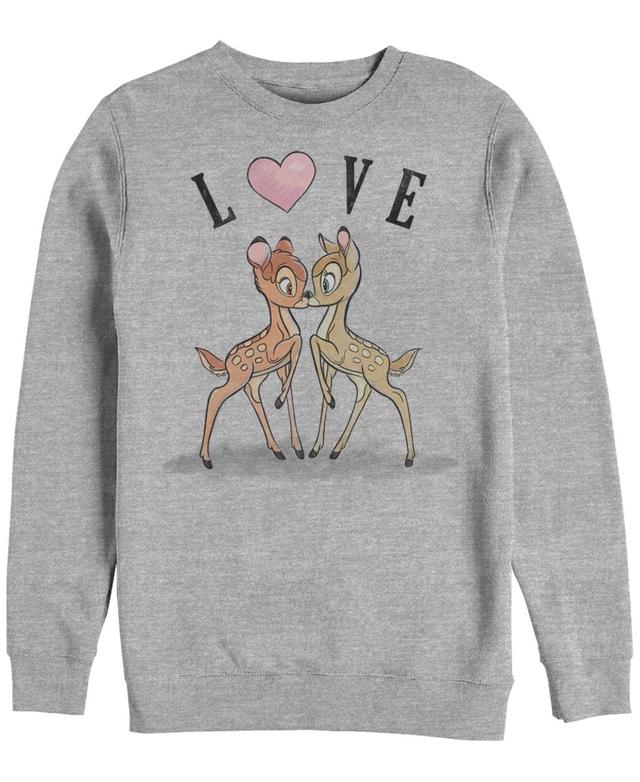 Disneys Bambi Mens Love Valentines Day Sweatshirt Athletic Grey Product Image