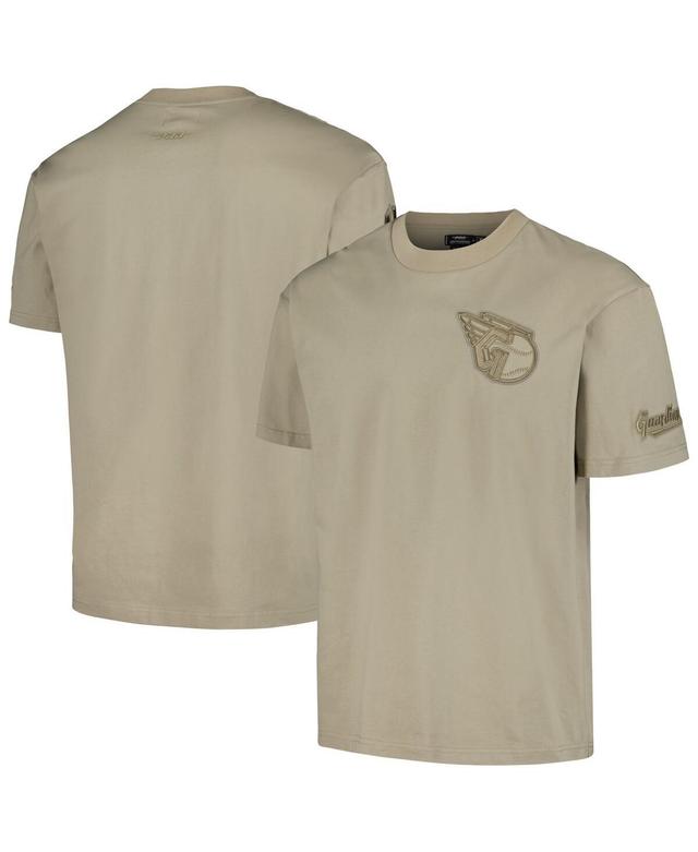 Mens Pro Standard Tan Cleveland Guardians Neutral Drop Shoulder T-shirt Product Image