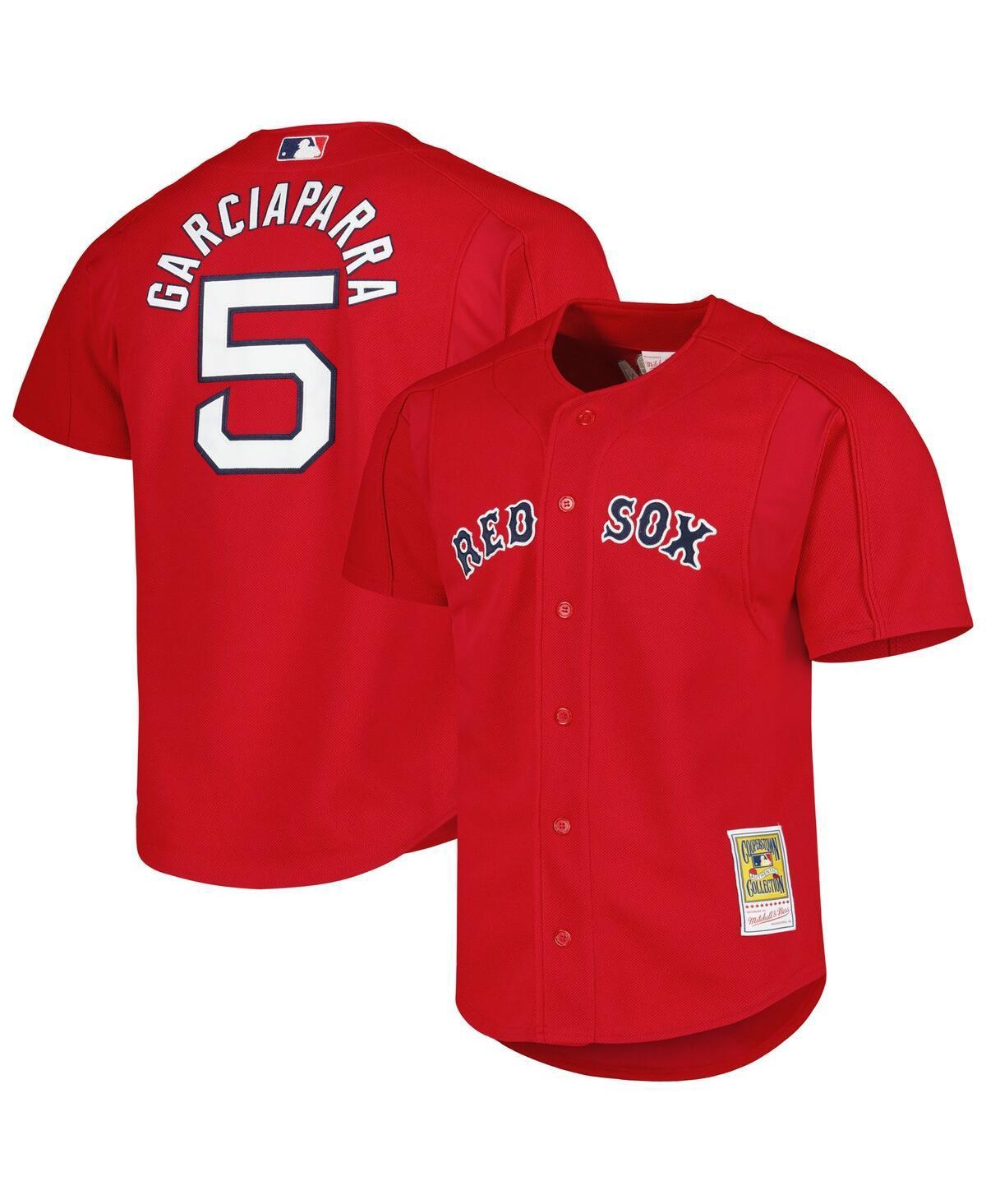 Mens Mitchell & Ness Nomar Garciaparra Boston Sox Cooperstown Collection Mesh Batting Practice Button-Up Jersey Product Image