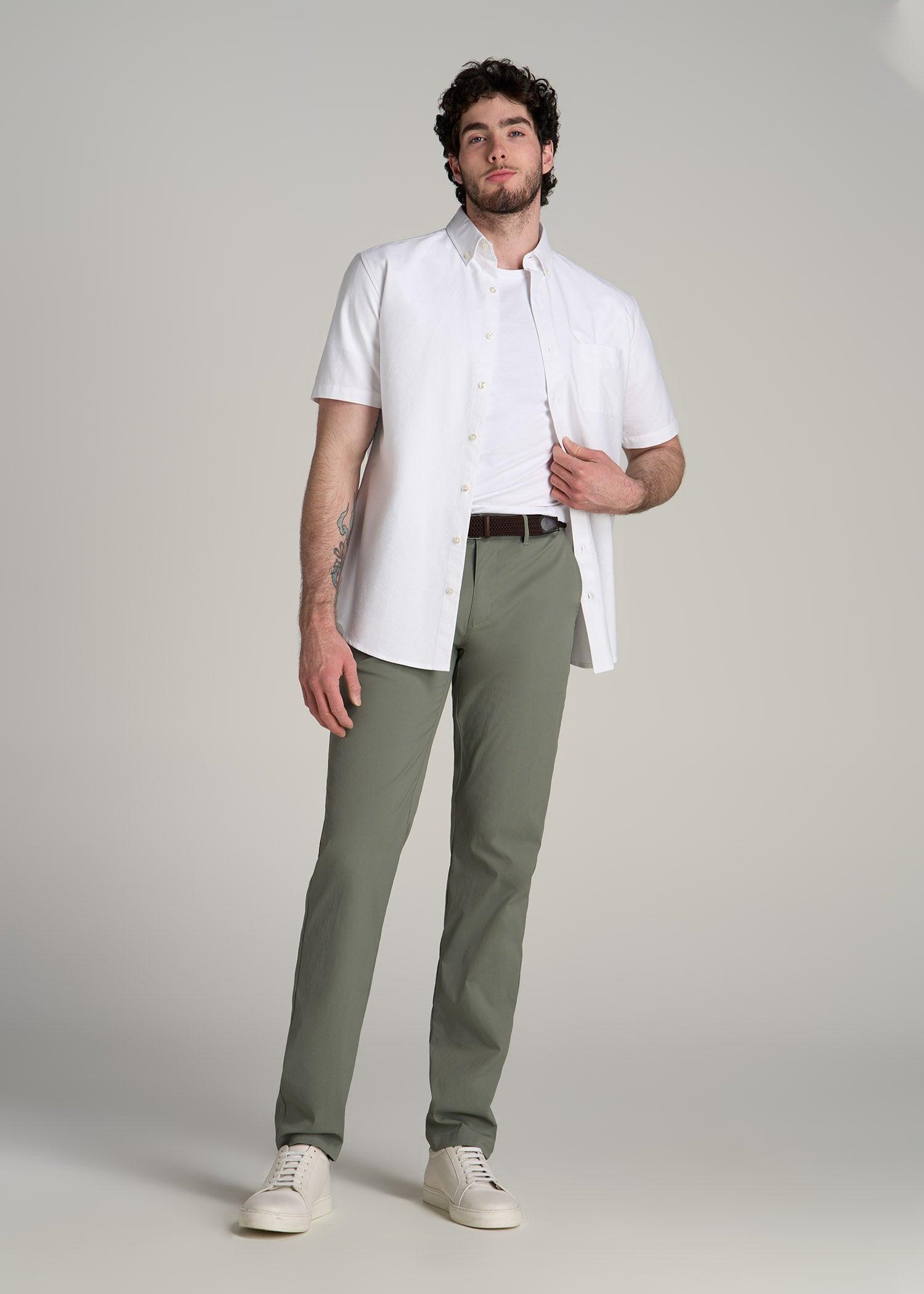 TAPERED FIT Traveler Chino Pants for Tall Men in Wreath Green Product Image