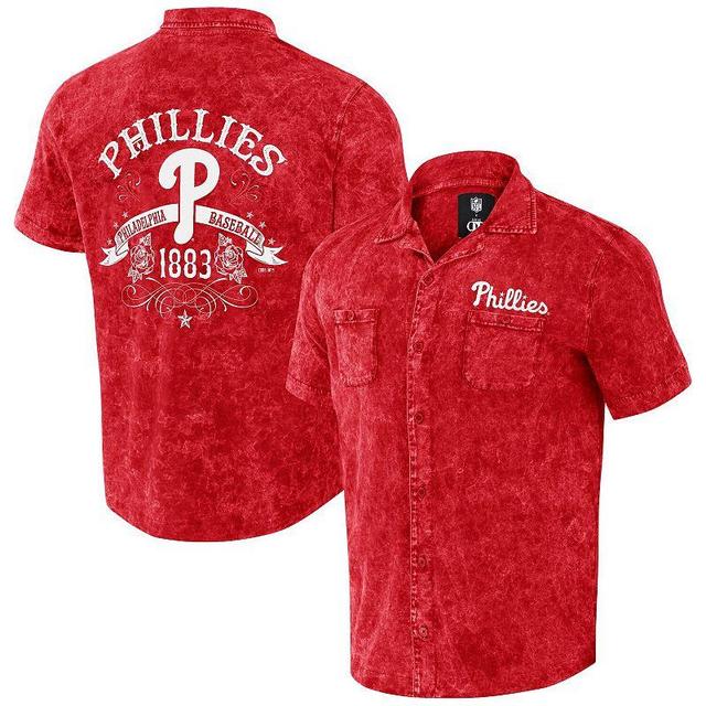 Mens Darius Rucker Collection by Fanatics Philadelphia Phillies Denim Team Color Button-Up Shirt Product Image