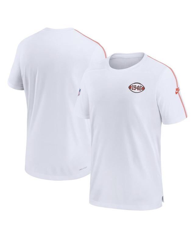 Nike Mens White Cleveland Browns Sideline Alternate Logo Coach Performance T-Shirt Product Image