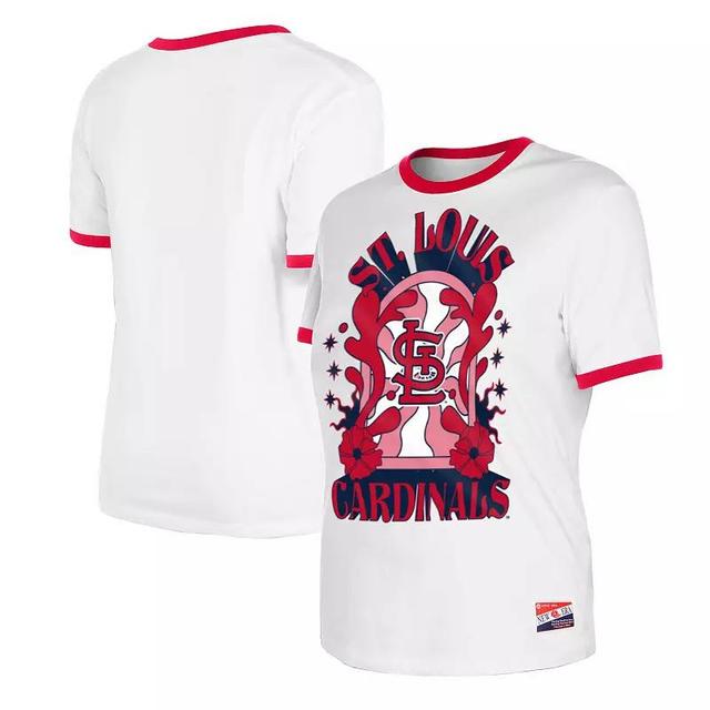 New Era Womens White St. Louis Cardinals Oversized Ringer T-Shirt Product Image