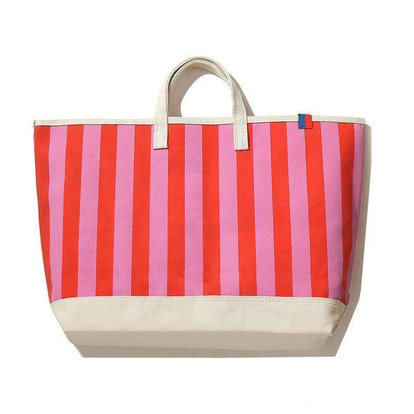 The All Over Striped Tote - Pink/Poppy Product Image