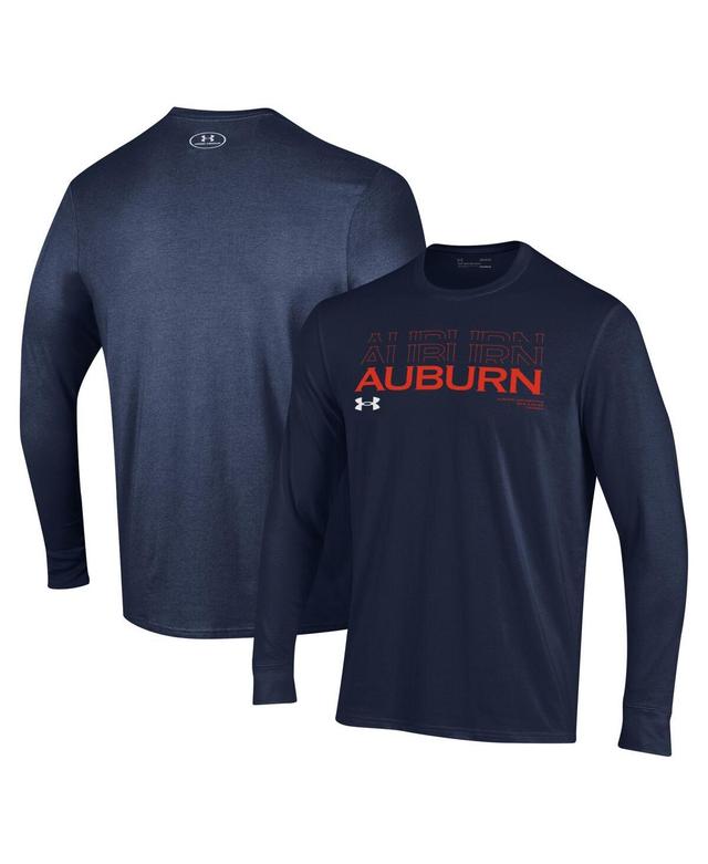 Mens Under Armour Auburn Tigers Sideline Long Sleeve T-Shirt Blue Product Image