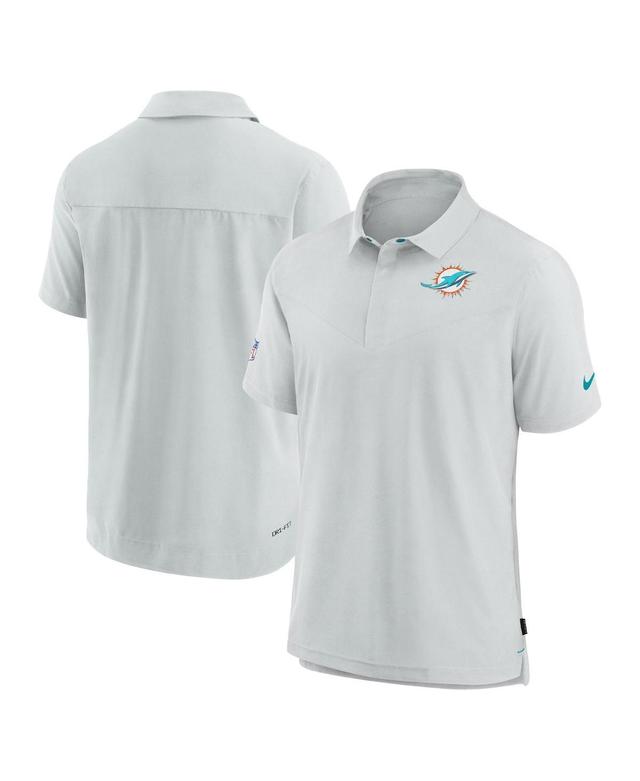 Nike Mens Miami Dolphins Sideline Lockup Performance Polo - White Product Image