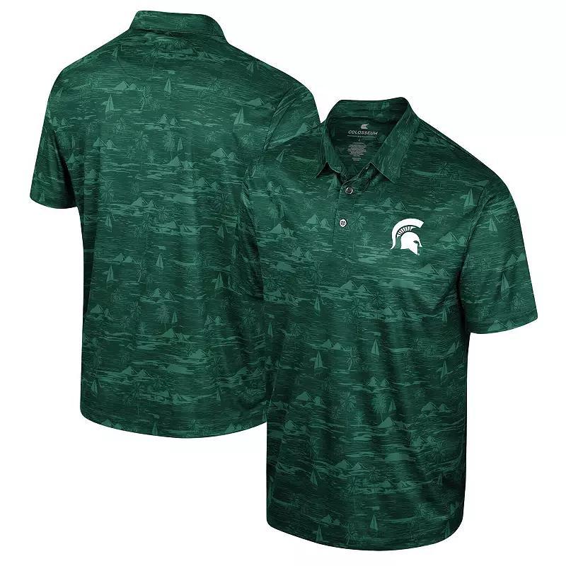 Mens Colosseum Michigan State Spartans Daly Print Polo Product Image