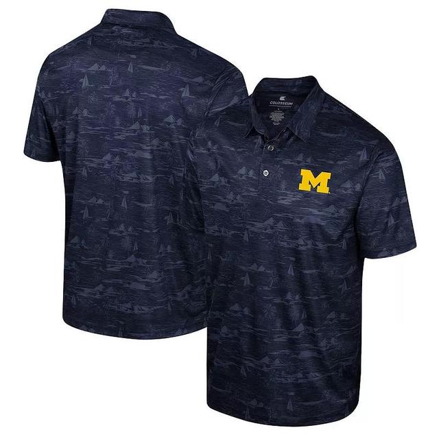 Mens Colosseum Michigan Wolverines Daly Print Polo Blue Product Image