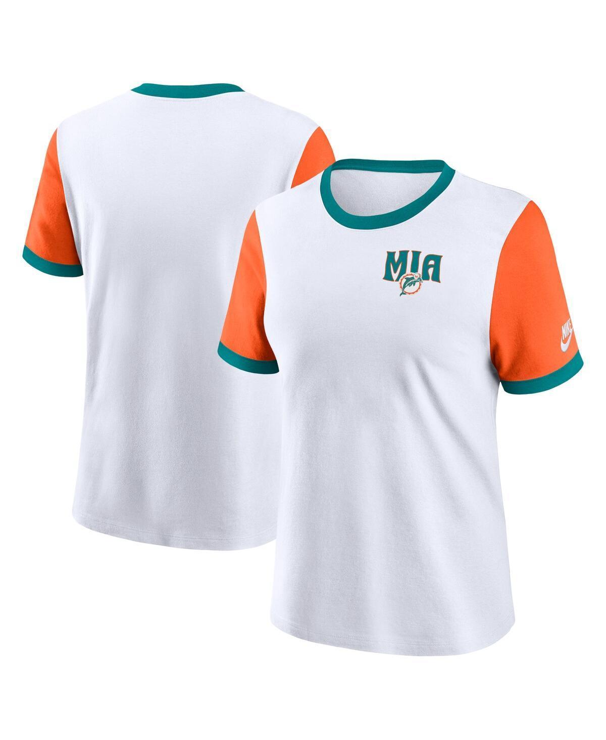 Miami Dolphins Rewind Nike Womens NFL Ringer T-Shirt Product Image