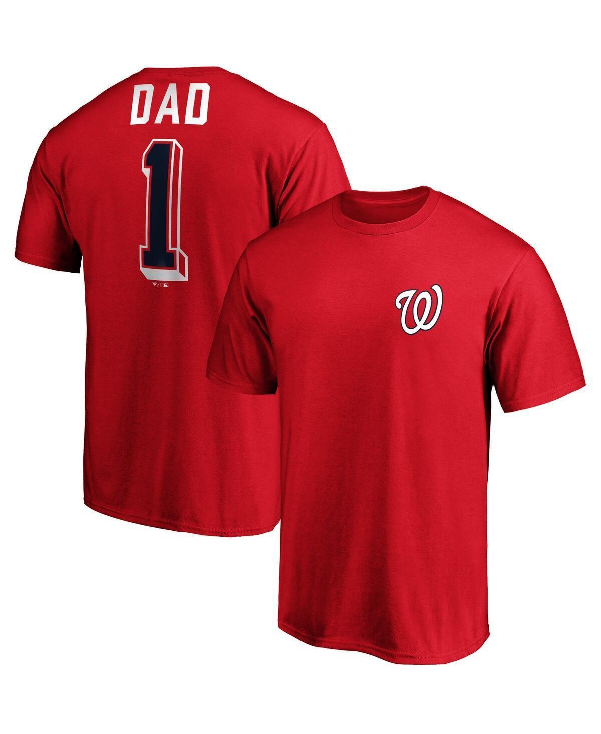 Mens Fanatics Red Washington Nationals Number One Dad Team T-shirt Product Image