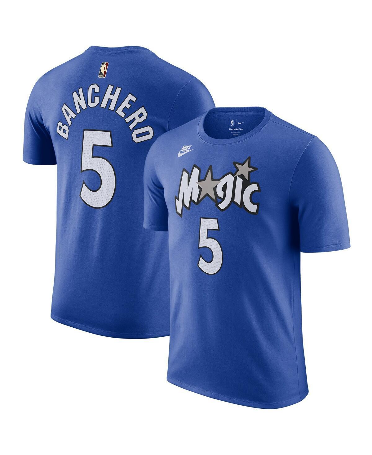 Mens Nike Paolo Banchero Blue Orlando Magic 2023/24 Classic Edition Name and Number T-shirt Product Image