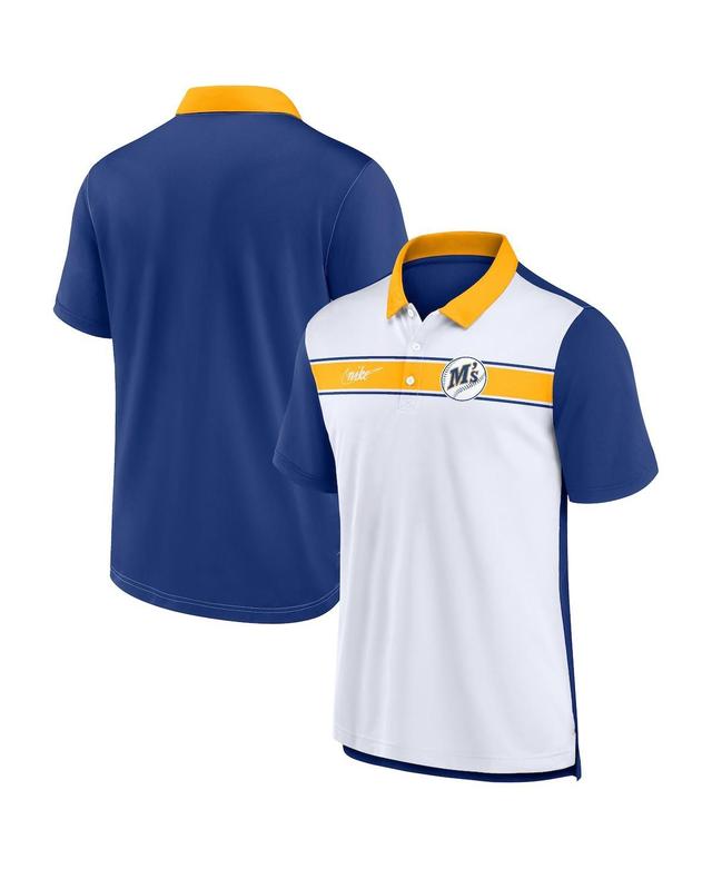 Mens Nike White Seattle Mariners Rewind Stripe Polo Shirt - White Product Image