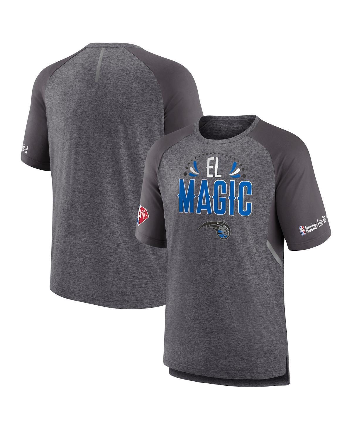 Mens Fanatics Branded Heathered Gray Orlando Magic 2022 Noches Ene-Be-A Core Shooting Raglan T-Shirt Product Image