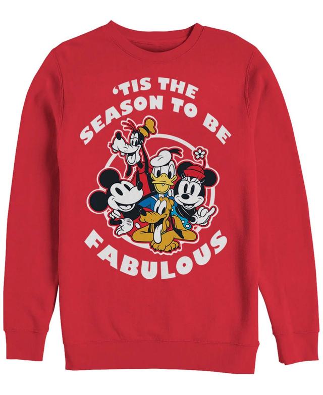 Mens Disney Group Shot Tis The Season To Be Fabulous Christmas Sweatshirt Product Image