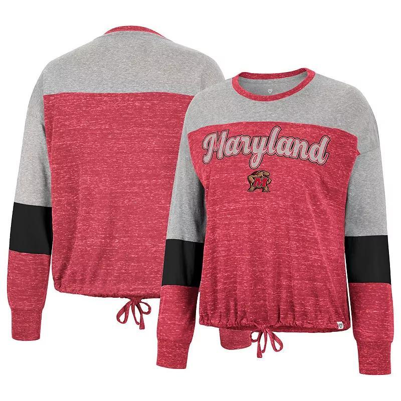 Womens Colosseum Maryland Terrapins Joanna Tie Front Long Sleeve T-Shirt Product Image