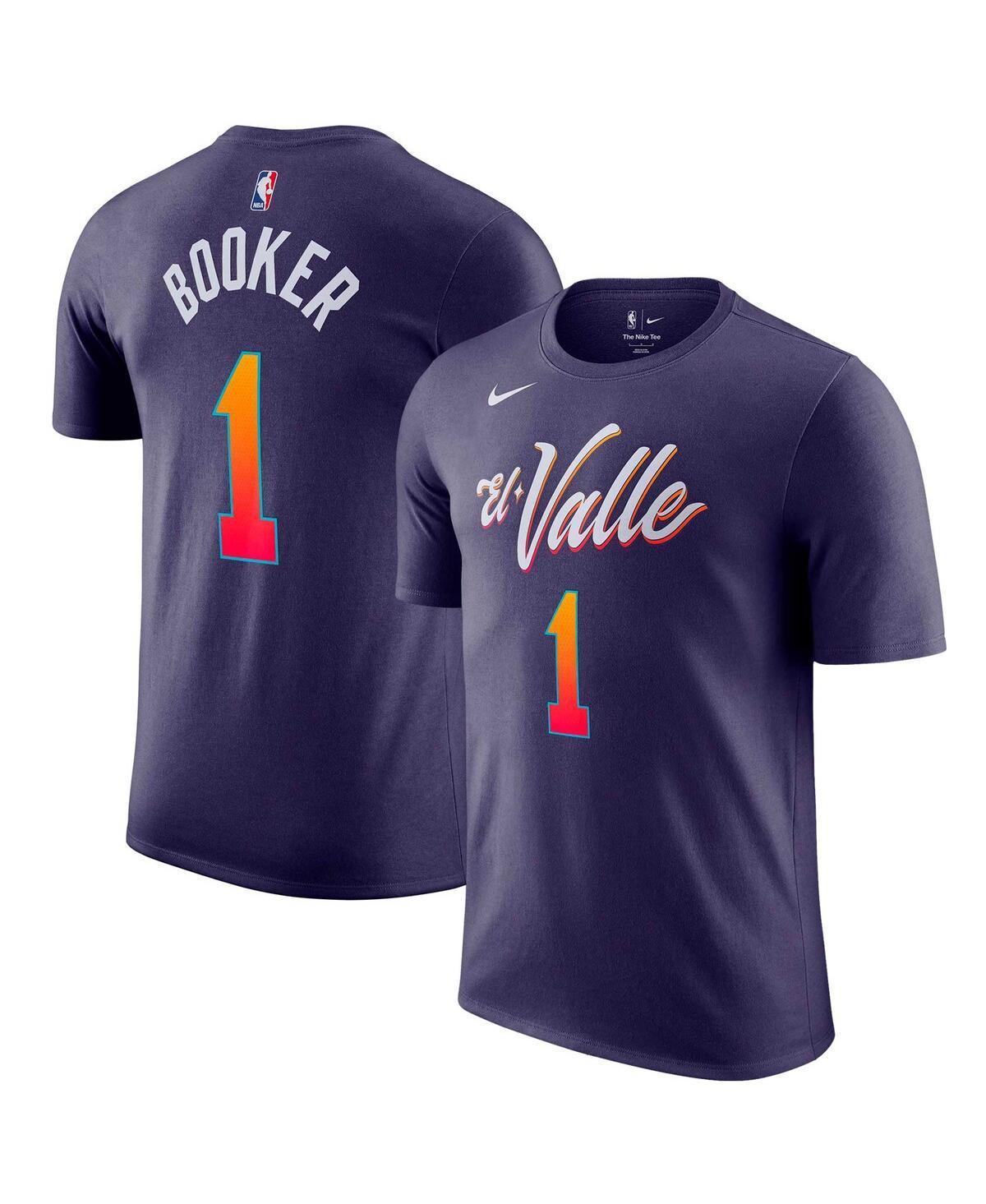 Mens Nike Devin Booker Purple Phoenix Suns 2023/24 City Edition Name and Number T-shirt Product Image