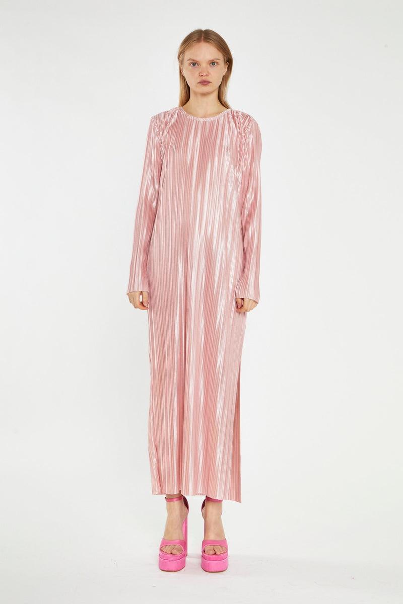 Pink Plisse Dress Product Image