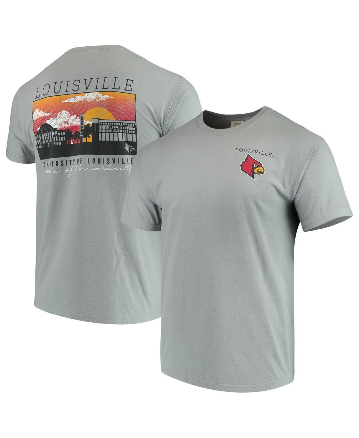 Mens Gray Louisville Cardinals Team Comfort Colors Campus Scenery T-shirt Product Image