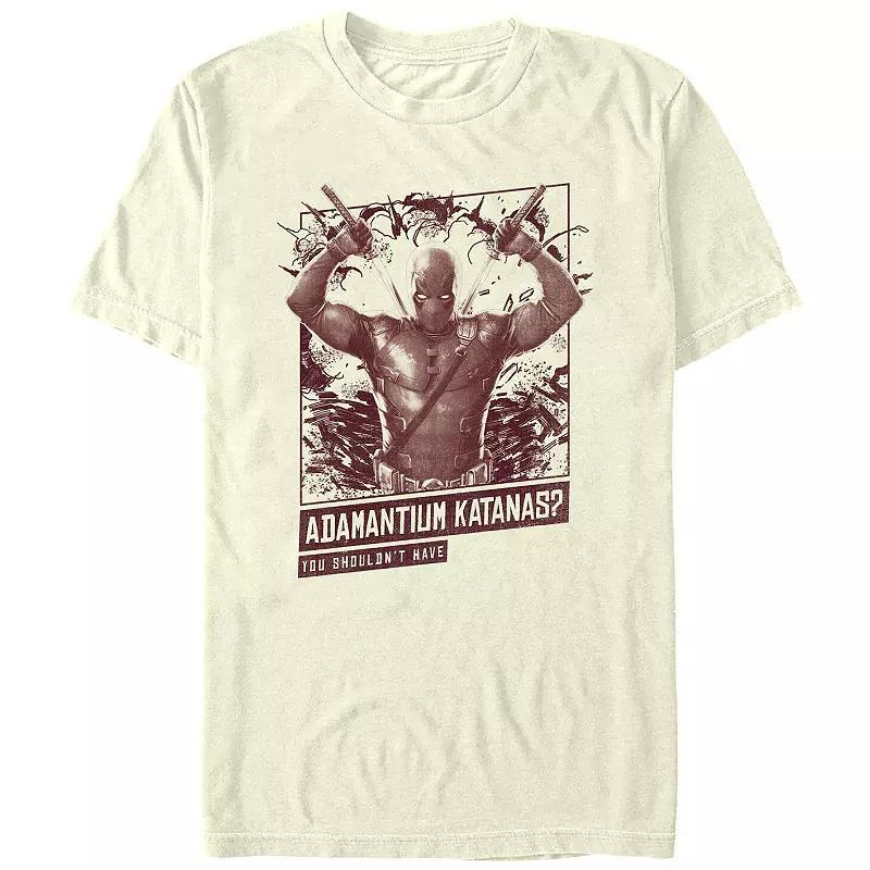 Mens Deadpool And Wolverine Adamantium Katanas Box Graphic Tee Product Image