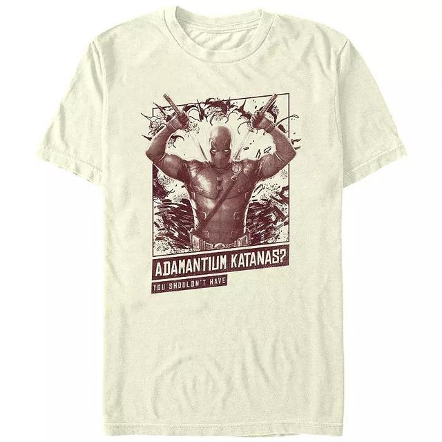 Mens Deadpool And Wolverine Adamantium Katanas Box Graphic Tee Product Image