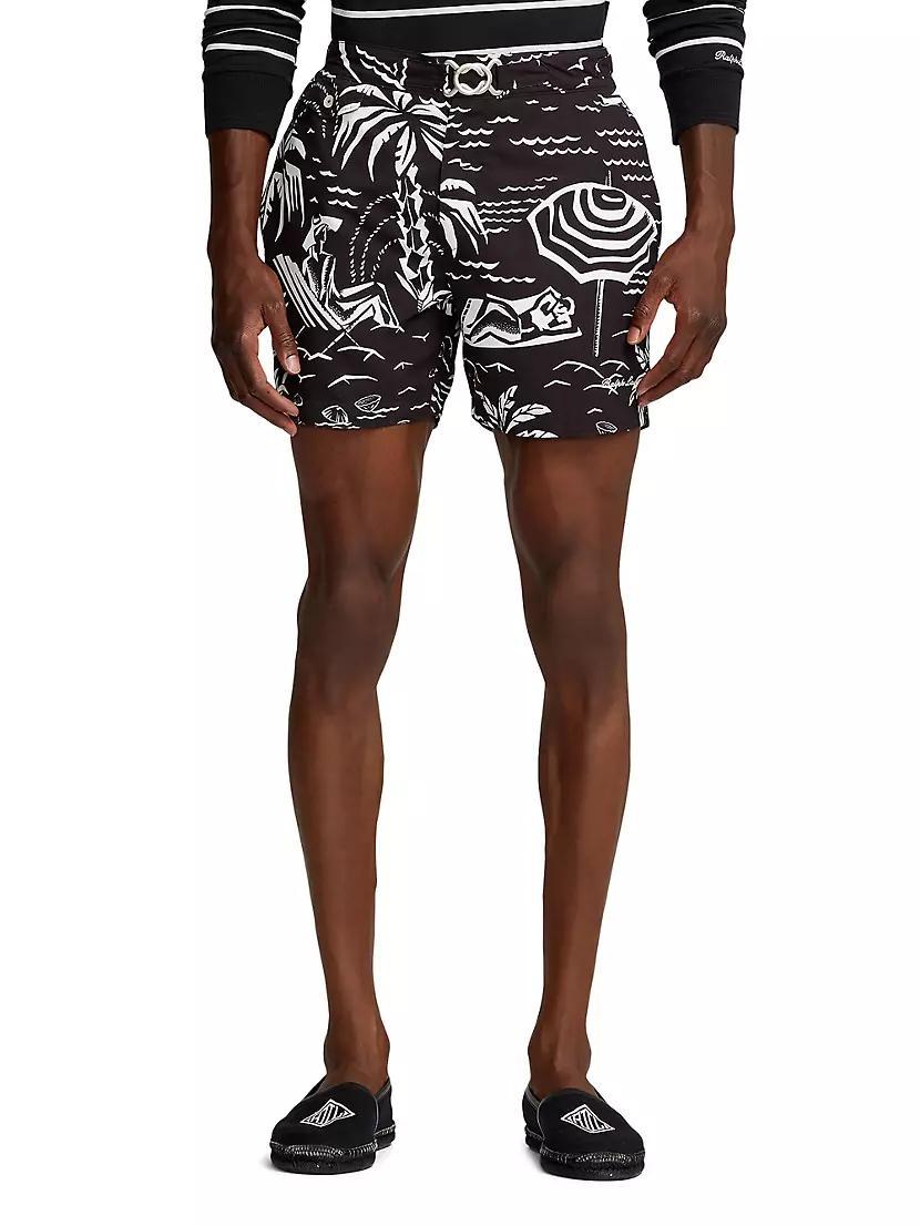 Mayfair Beach Scene Swim Trunks Product Image