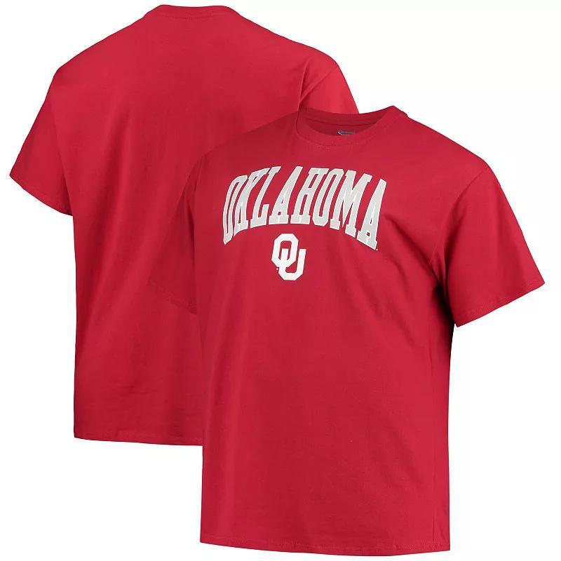 Mens Champion Crimson Oklahoma Sooners Big & Tall Arch Over Wordmark T-Shirt Product Image