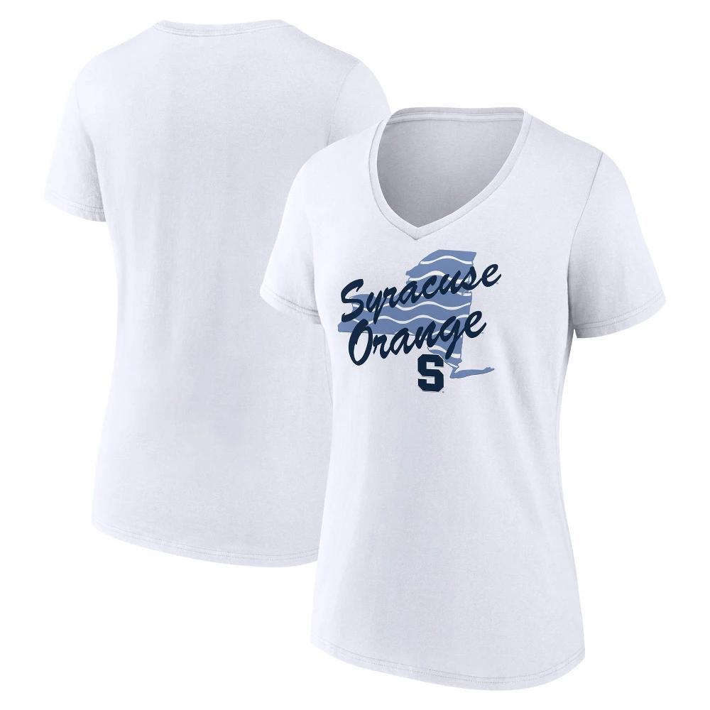 NCAA Syracuse Orange Womens V-Neck White T-Shirt Product Image