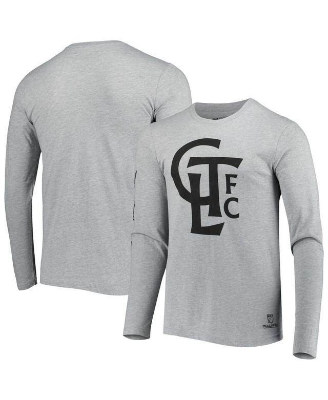 Mens Mitchell & Ness Heathered Gray Charlotte Fc Logo Long Sleeve T-shirt Product Image