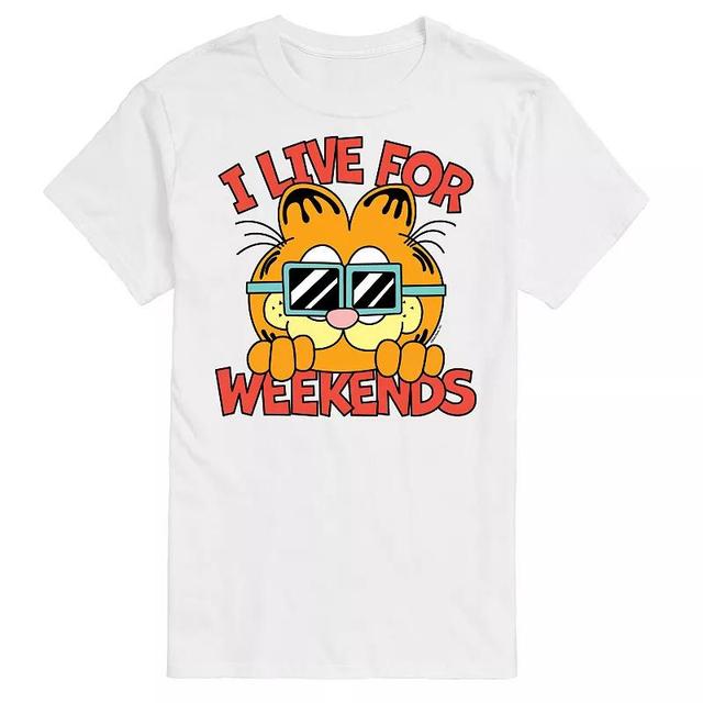 Big & Tall Garfield Live For Weekends Graphic Tee, Mens Product Image