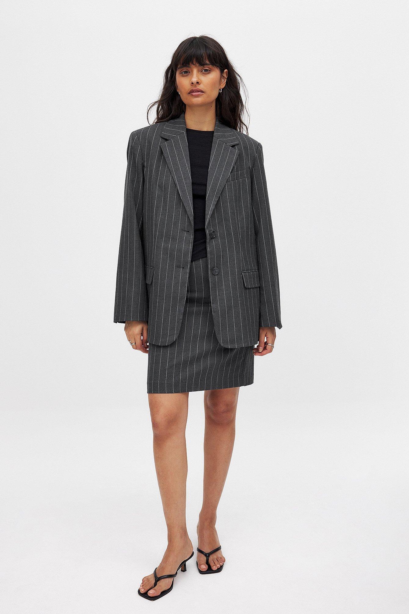 Pinstripe Oversized Blazer Product Image