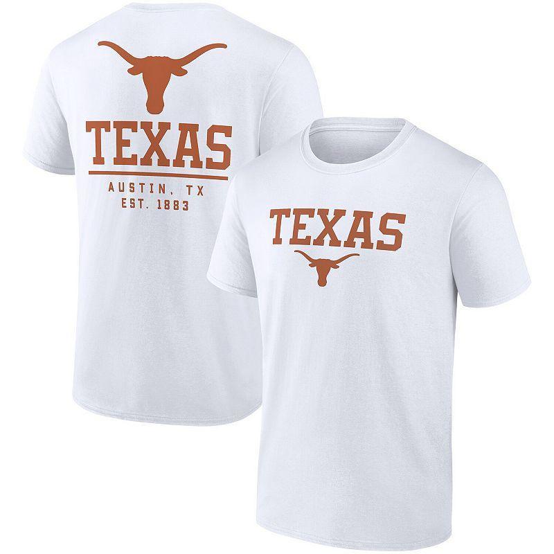 Mens Fanatics Branded White Texas Longhorns Game Day 2-Hit T-Shirt Product Image