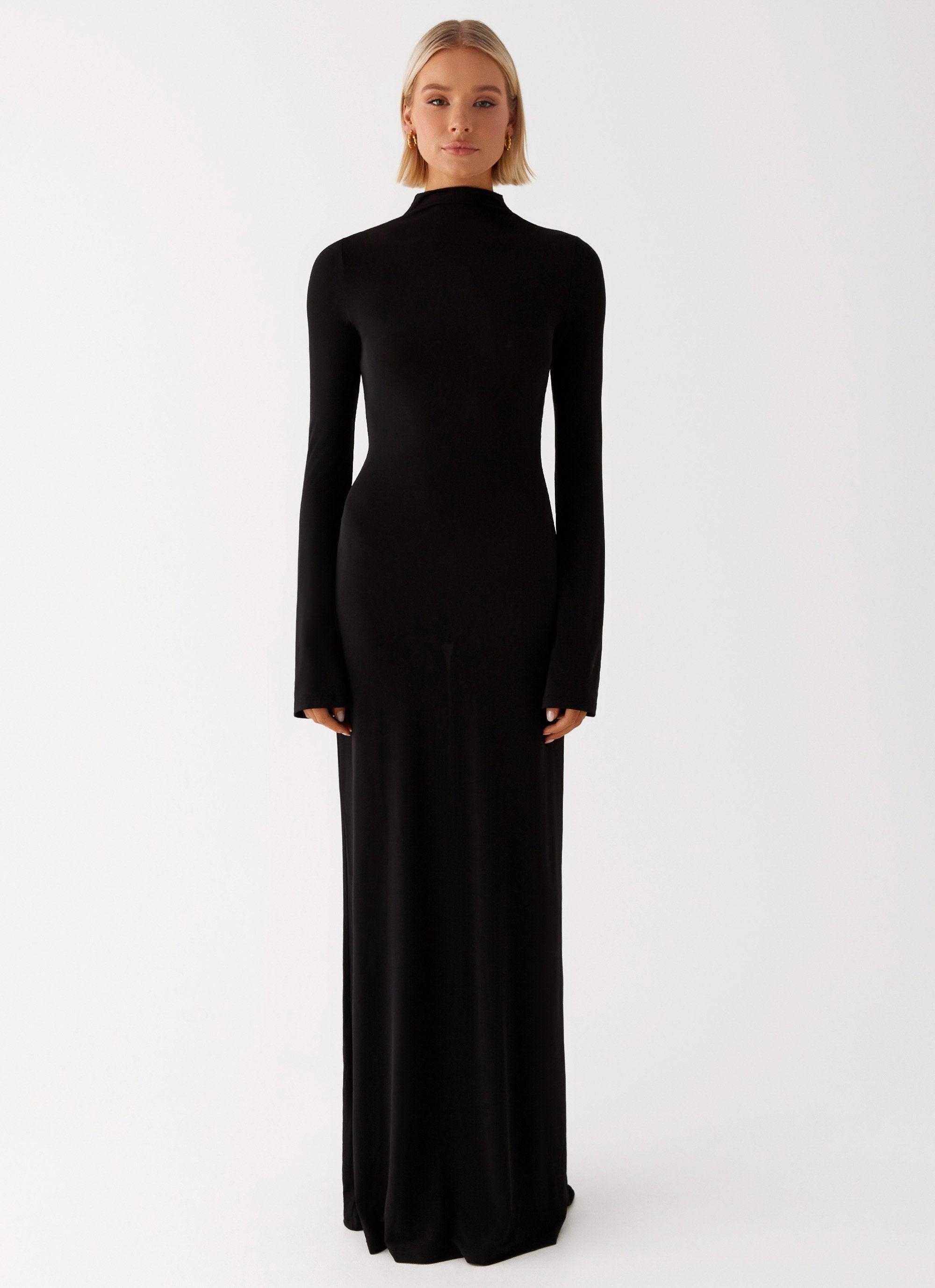 Brioni Long Sleeve Maxi Dress - Black Product Image